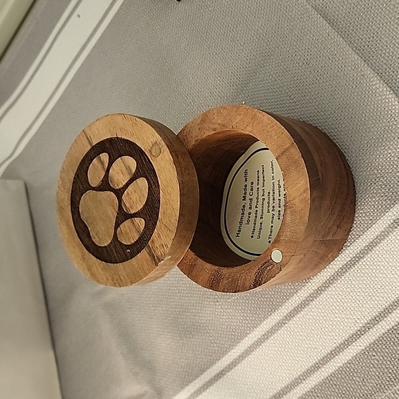 Acacia Wood Decorative Paw Print Box - Picture 2 of 7
